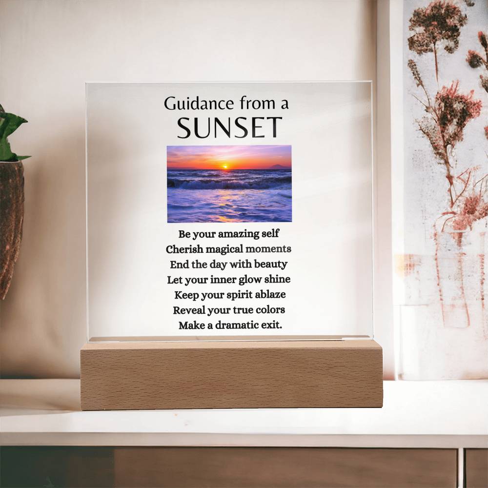 Guidance from a Sunset / Acrylic Plaque with LED light upgrade