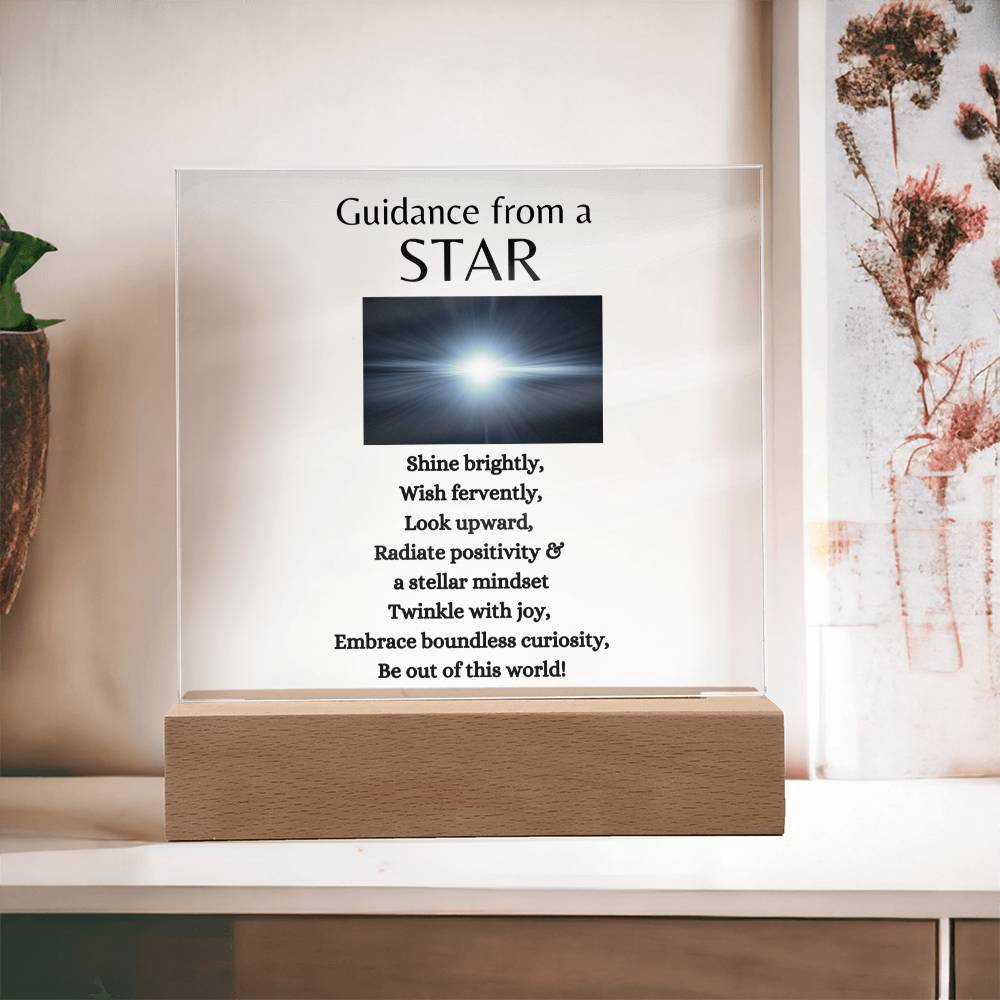 Guidance from a Star / Acrylic Plaque with LED light upgrade