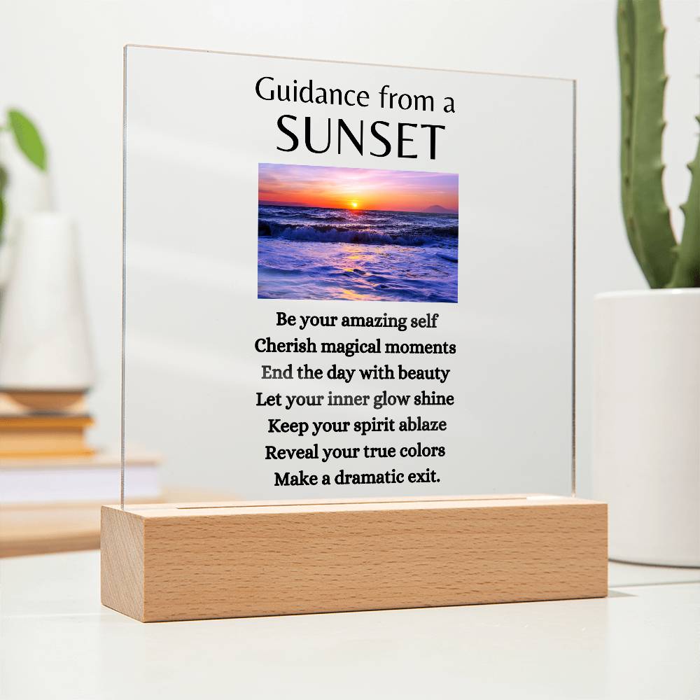 Guidance from a Sunset / Acrylic Plaque with LED light upgrade