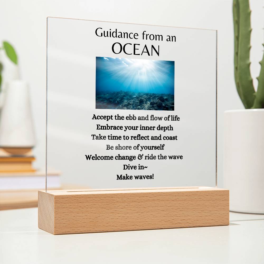 Guidance from an Ocean / Acrylic Plaque with LED light upgrade