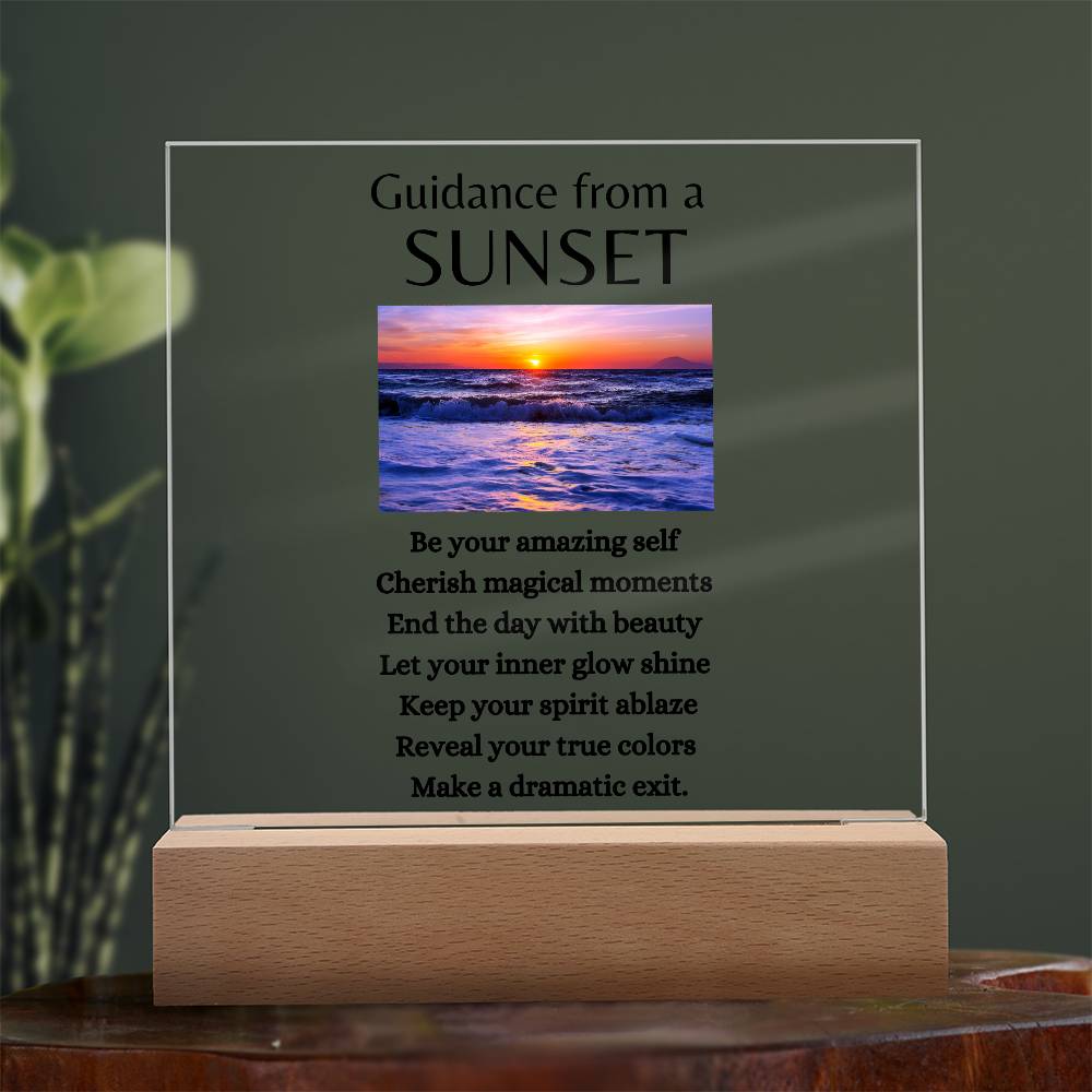 Guidance from a Sunset / Acrylic Plaque with LED light upgrade