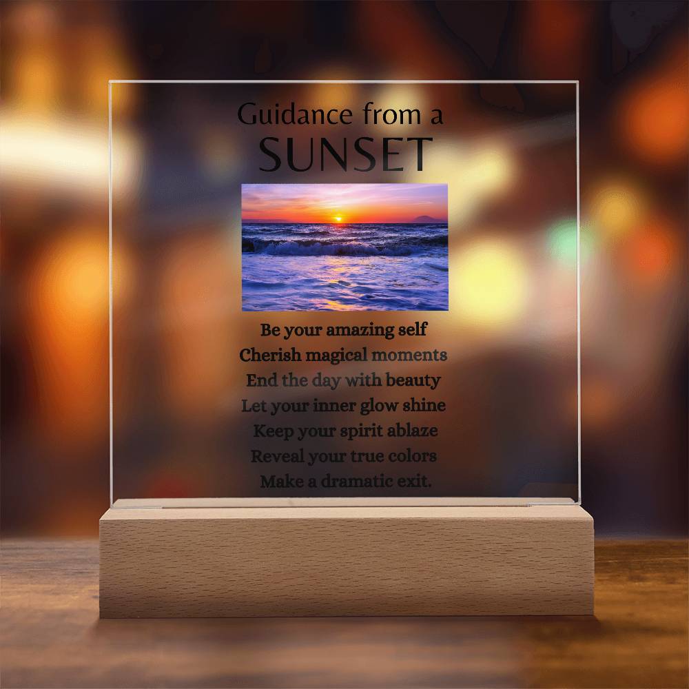 Guidance from a Sunset / Acrylic Plaque with LED light upgrade