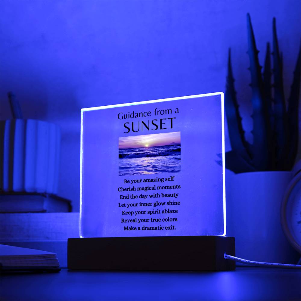 Guidance from a Sunset / Acrylic Plaque with LED light upgrade