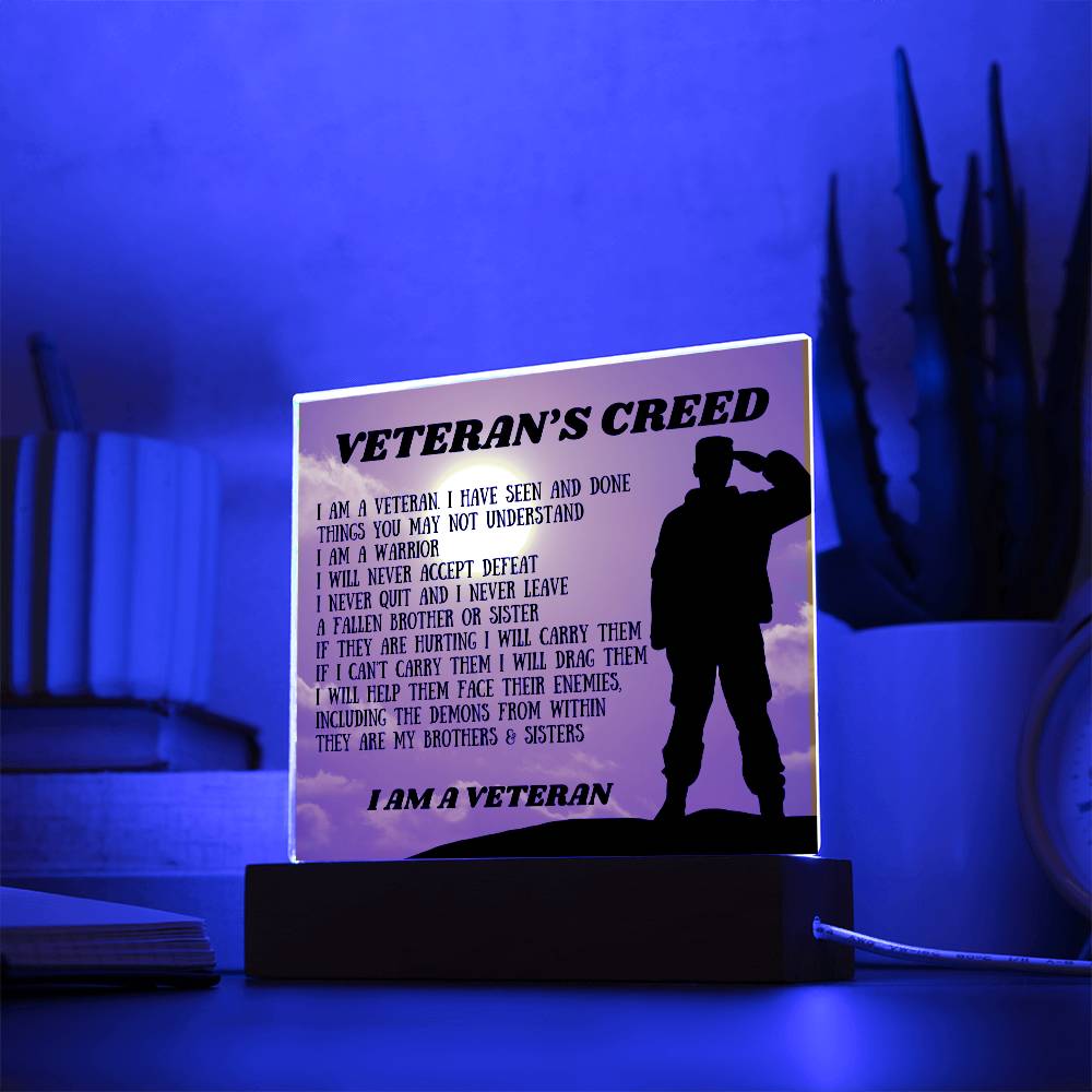 Veteran's Creed Acrylic Plaque