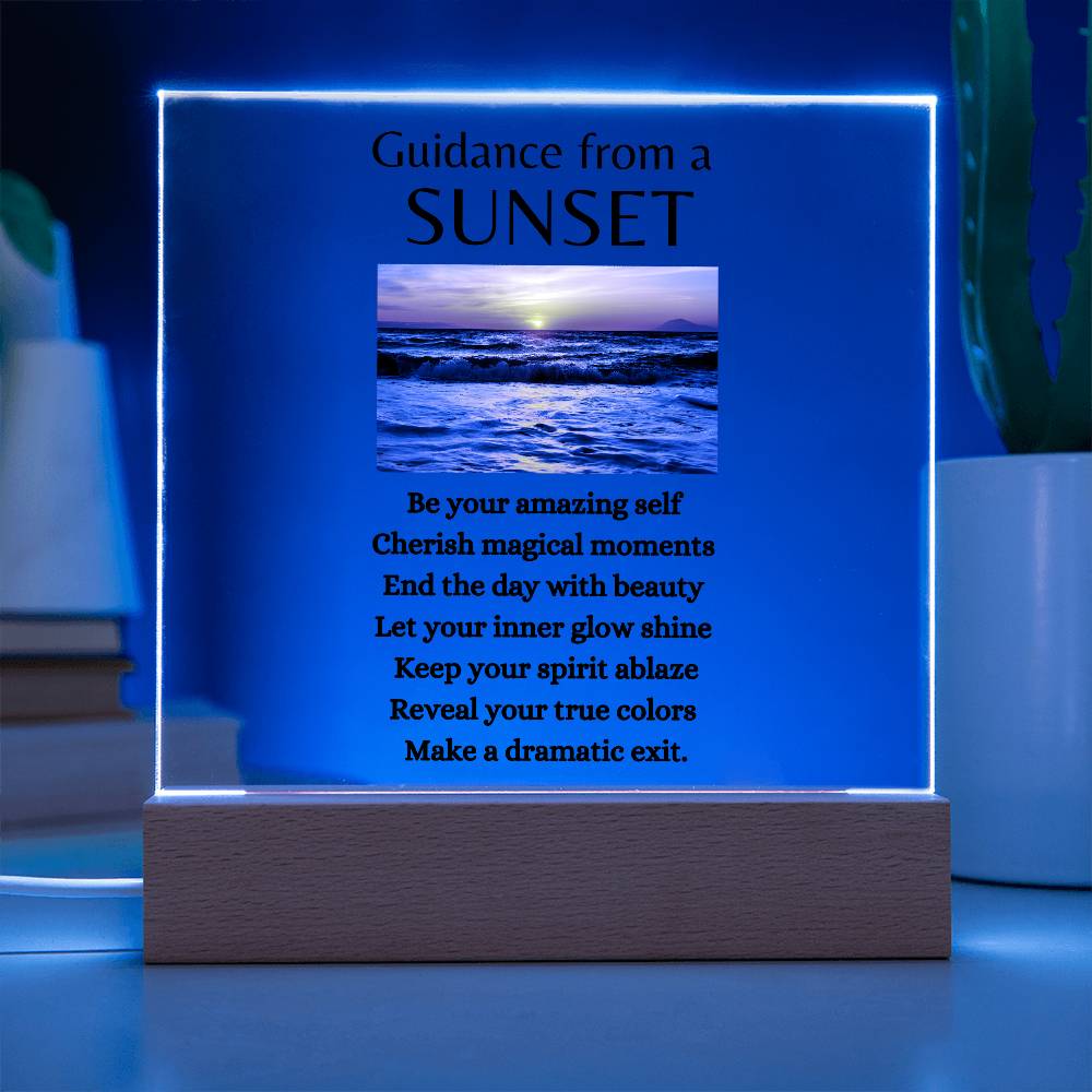 Guidance from a Sunset / Acrylic Plaque with LED light upgrade