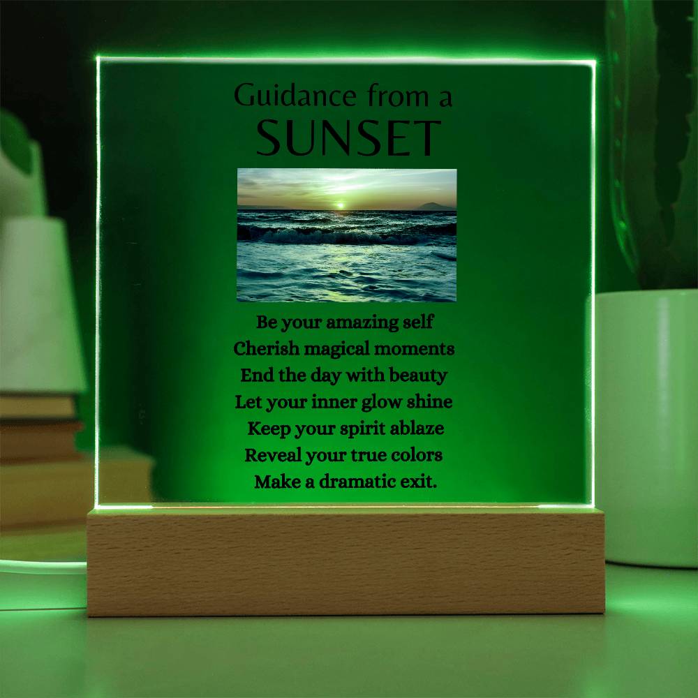 Guidance from a Sunset / Acrylic Plaque with LED light upgrade