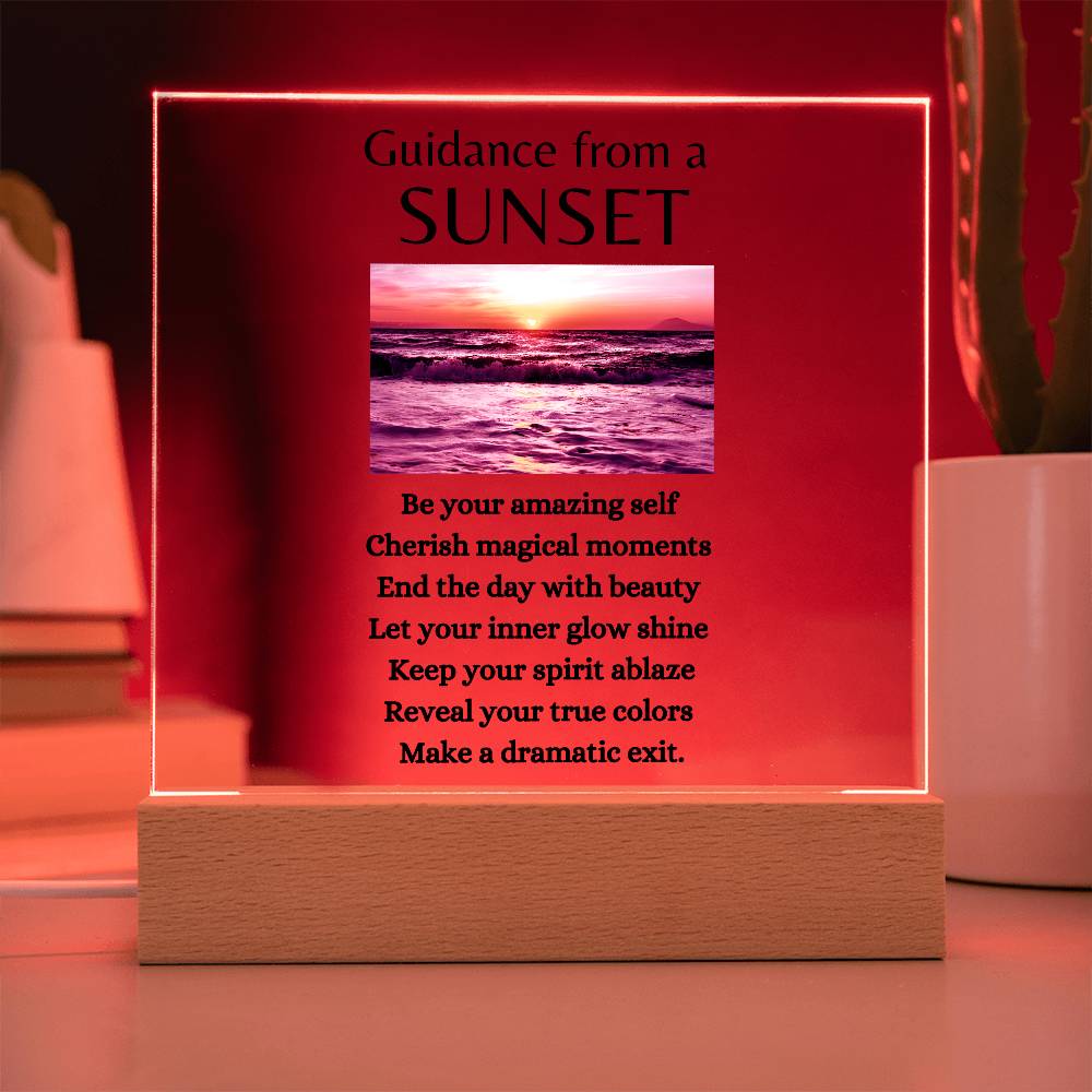 Guidance from a Sunset / Acrylic Plaque with LED light upgrade