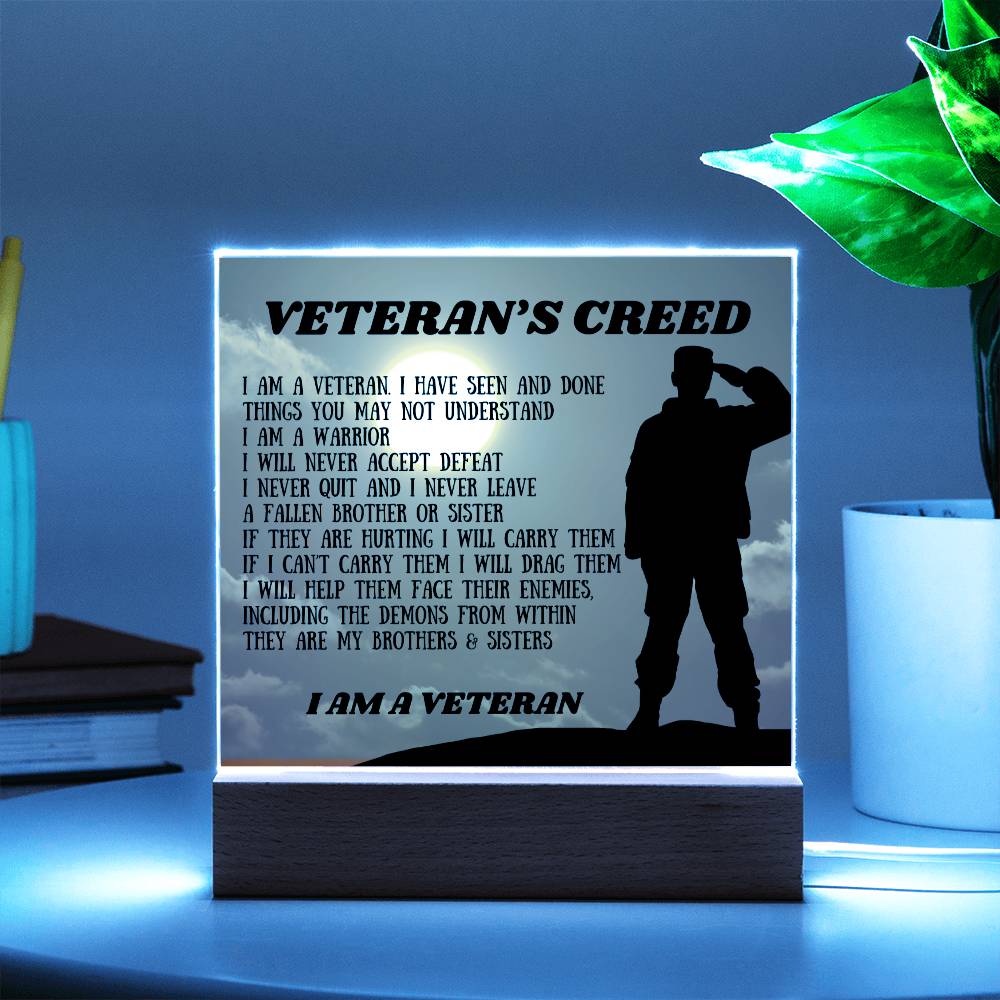 Veteran's Creed Acrylic Plaque