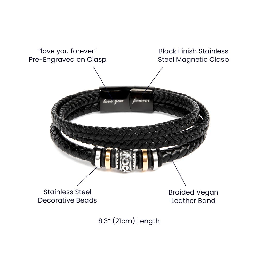 My Dear Marine / "Love You Forever" Leather Bracelet