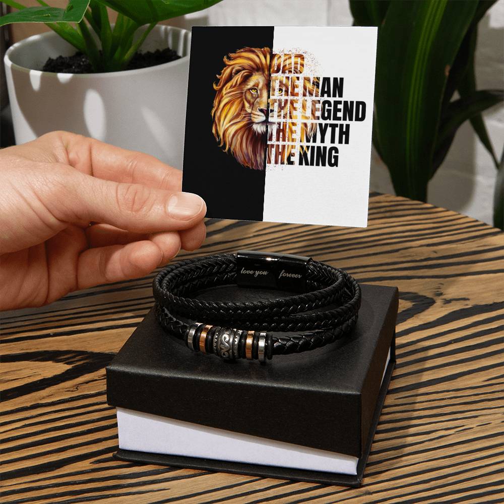 Dad / The King / Love You Forever Leather Bracelet