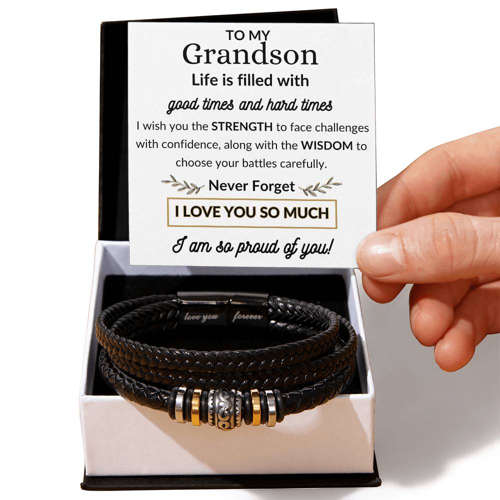 To My Grandson / Men's "Love You Forever" Bracelet