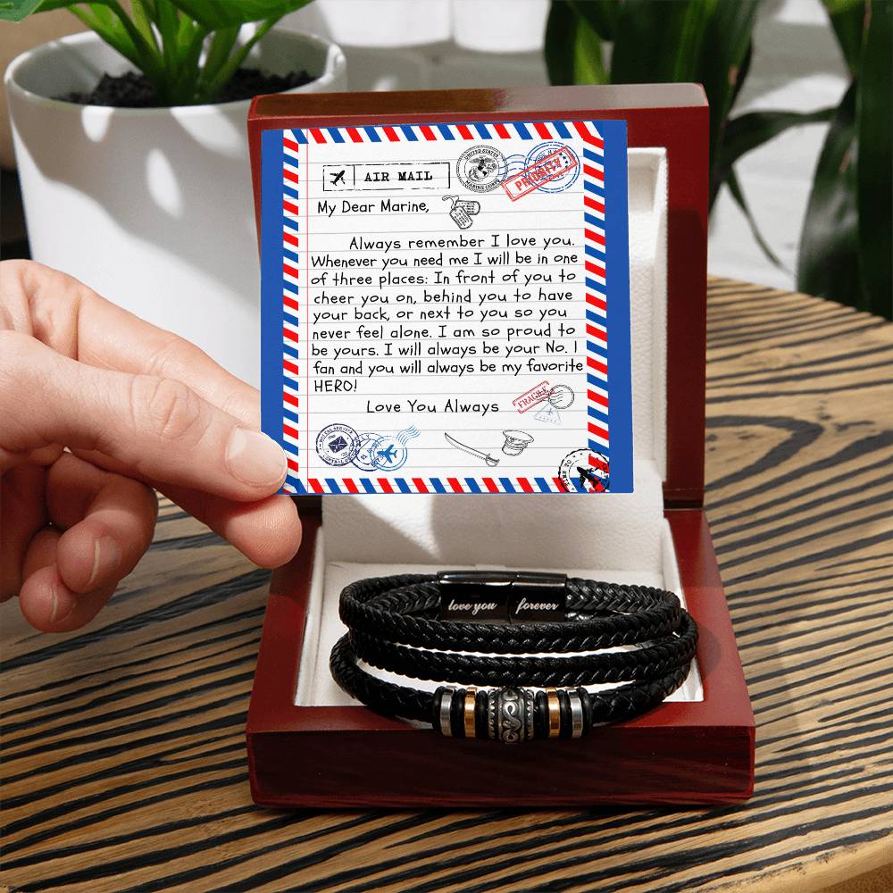 My Dear Marine / "Love You Forever" Leather Bracelet