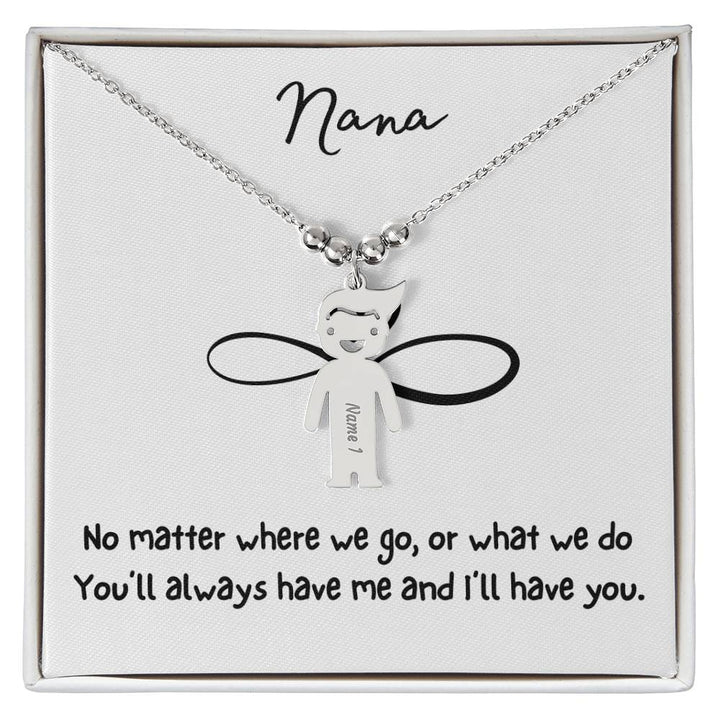 Nana / You'll Always Have Me / Engraved Kid Charm Necklace