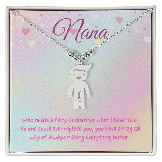 Nana / Magical / engraved Kid Charm Necklace