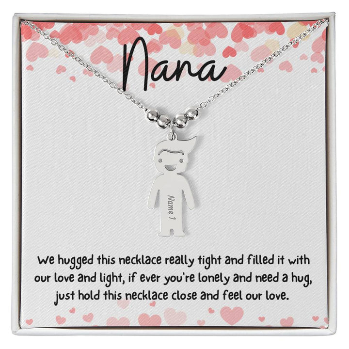 Nana / Feel Our Love / Engraved Kid Charm Necklace