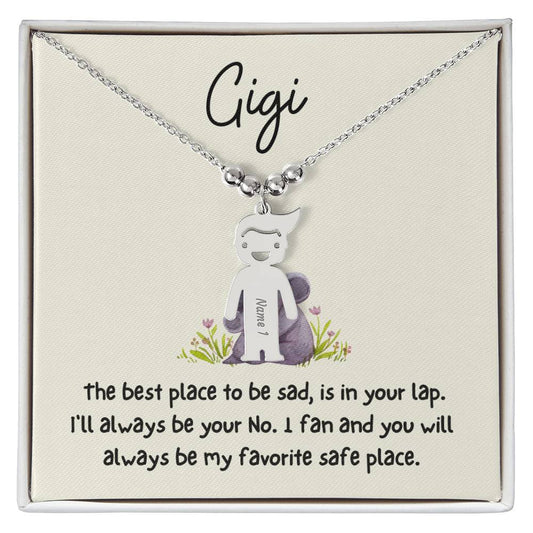 Gigi / Best Place is in your Lap (Koalas) / Engraved Kid Charm Necklace