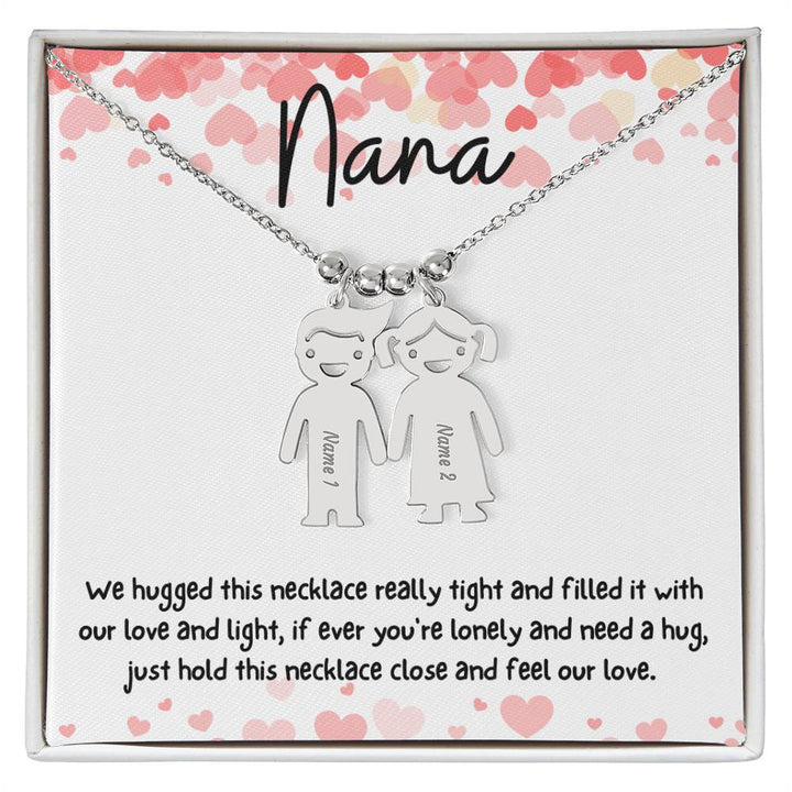 Nana / Feel Our Love / Engraved Kid Charm Necklace