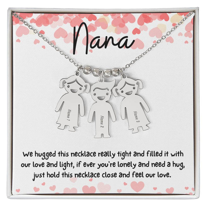 Nana / Feel Our Love / Engraved Kid Charm Necklace