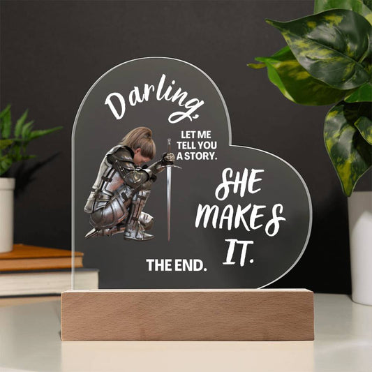 Darling "She Makes It" Acrylic Heart Plaque