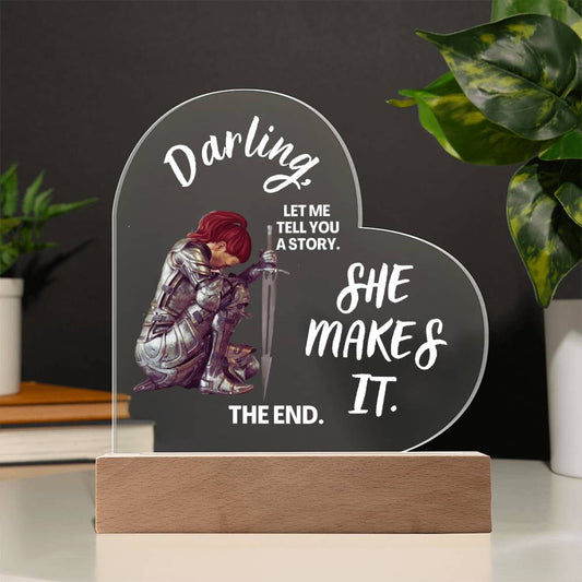 Darling "She Makes It" Acrylic Heart Plaque