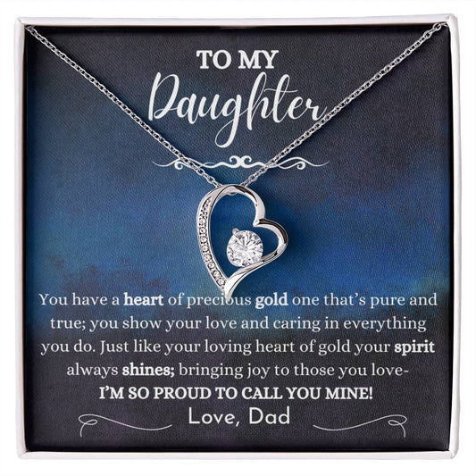 To My Daughter / Gift from Mom / Gift From Dad / Forever Love Necklace / Personalized Message Card