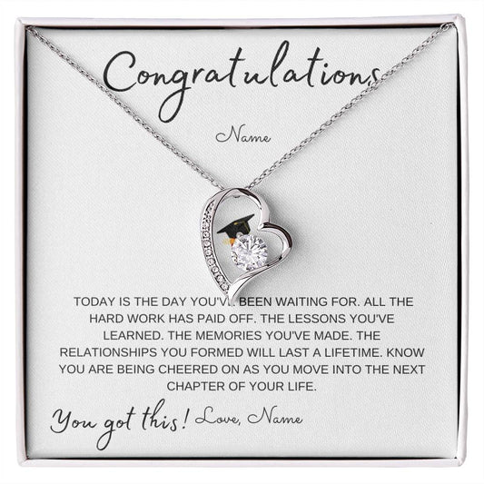 Graduation Gift for Her / Forever Love Necklace / Personalized Message Card