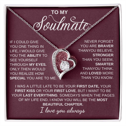 To My Soulmate / Forever Love Necklace / Personalized Message Card