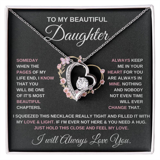 To My Daughter / Gift from Mom / Gift from Dad / Forever Love Necklace