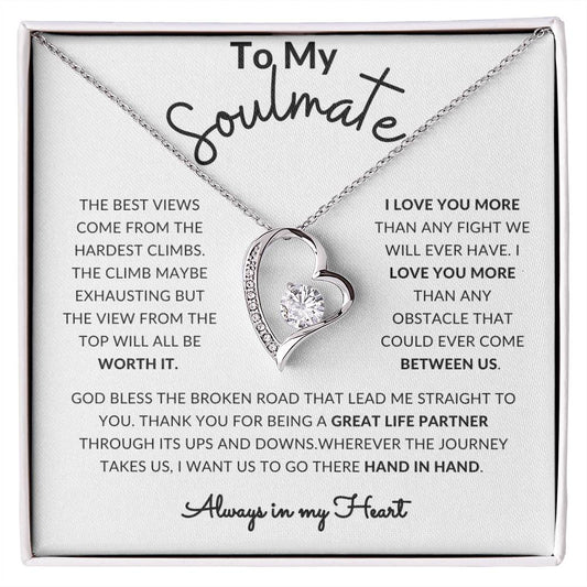 To My Soulmate / All Worth It / Forever Love Necklace / Personalized Message Card