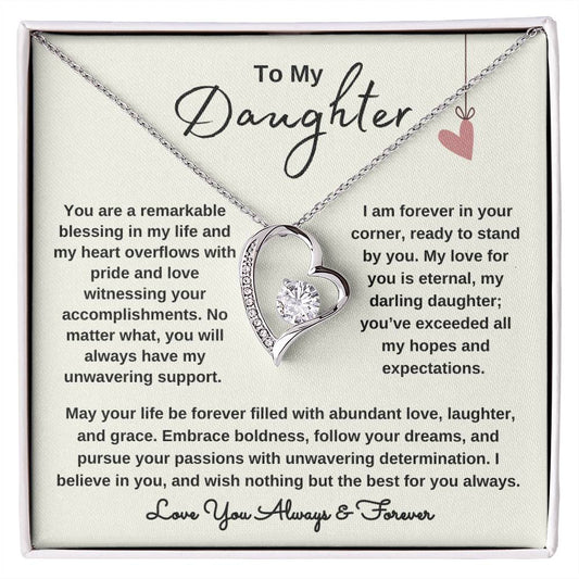 To My Daughter / Remarkable Blessing / Gift from Mom / Gift from Dad /Forever Love Necklace / Personalized Message Card