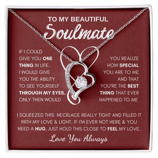 To My Beautiful Soulmate / Forever Love Heart / Personalized Message Card