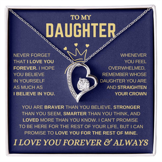 To My Daughter/ Straighten Your Crown/ Forever Love Necklace