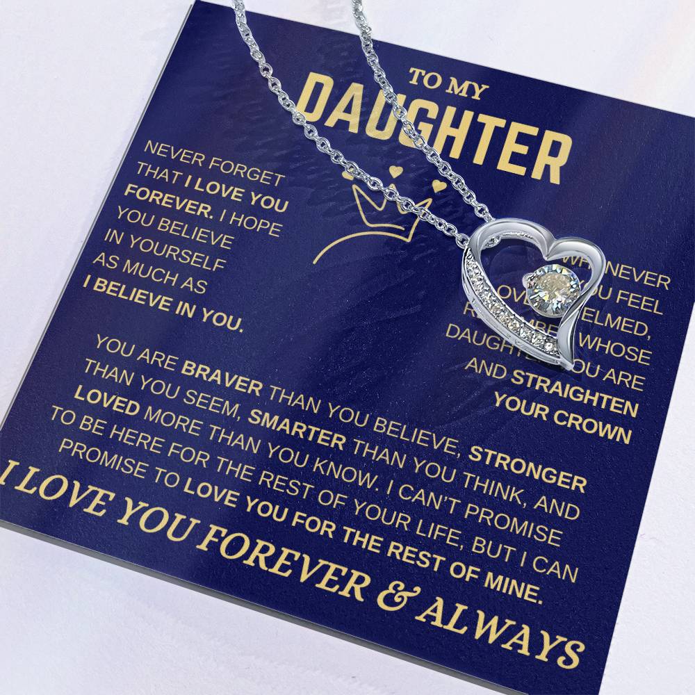 Daughter Gift – “Straighten Your Crown” Forever Love Necklace