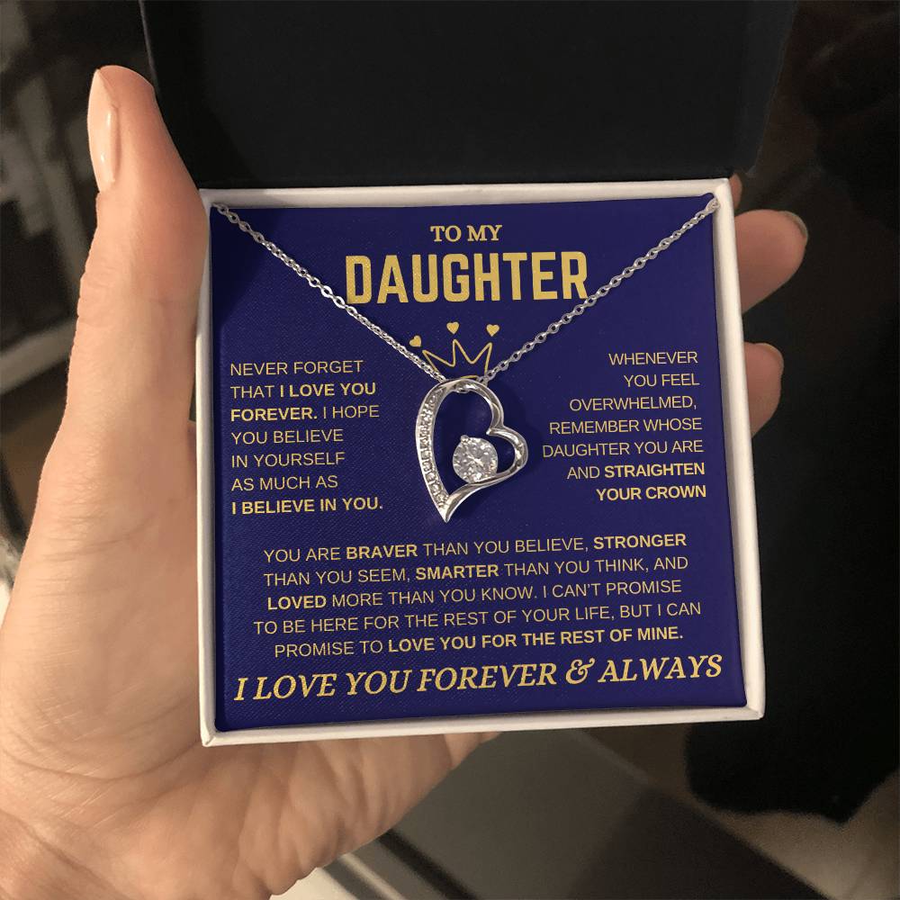 Daughter Gift – “Straighten Your Crown” Forever Love Necklace