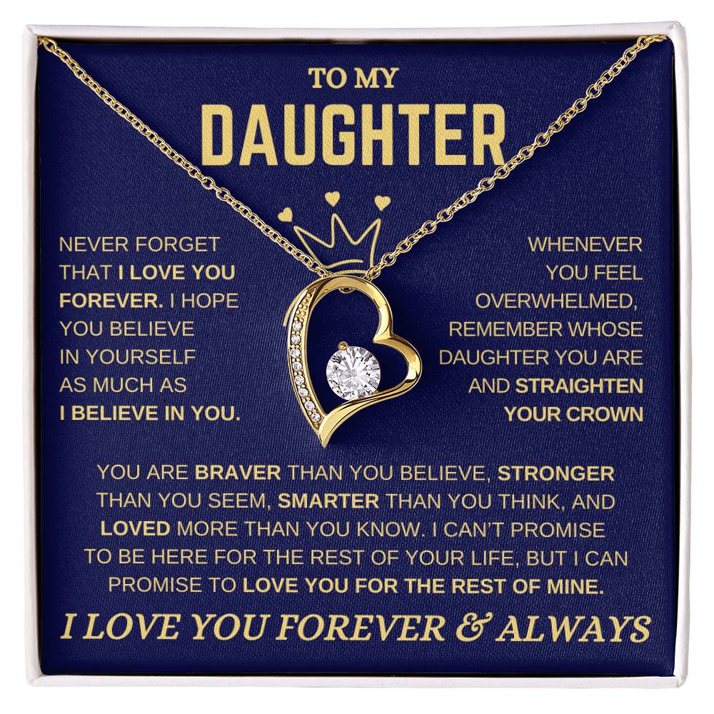 Daughter Gift – “Straighten Your Crown” Forever Love Necklace