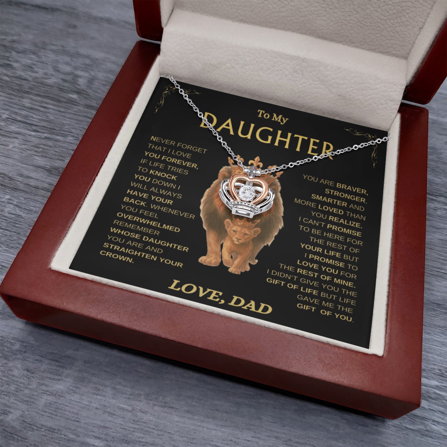 Straighten Your Crown / Daughter Gift from Dad / Crown Pendant Necklace