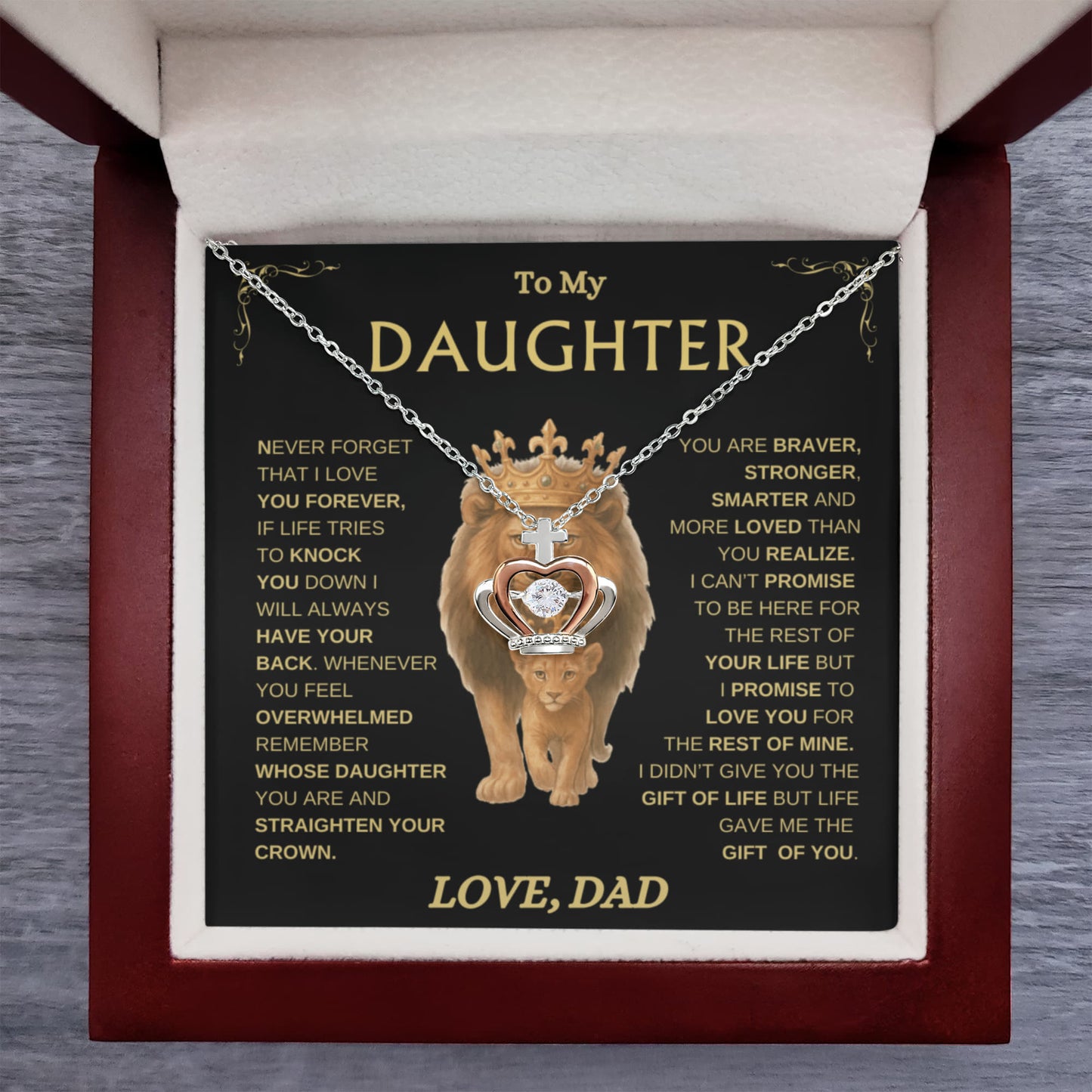 Straighten Your Crown / Daughter Gift from Dad / Crown Pendant Necklace