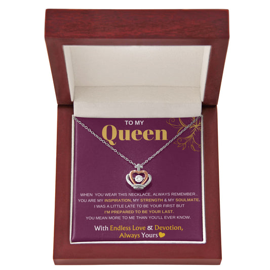 To My Queen- Love Your Most Devoted- Crown Pendant Necklace