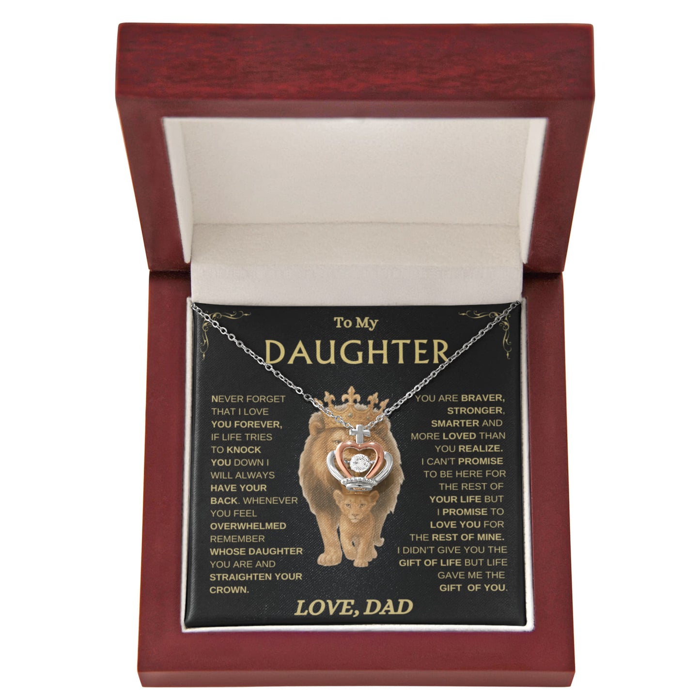 Straighten Your Crown / Daughter Gift from Dad / Crown Pendant Necklace