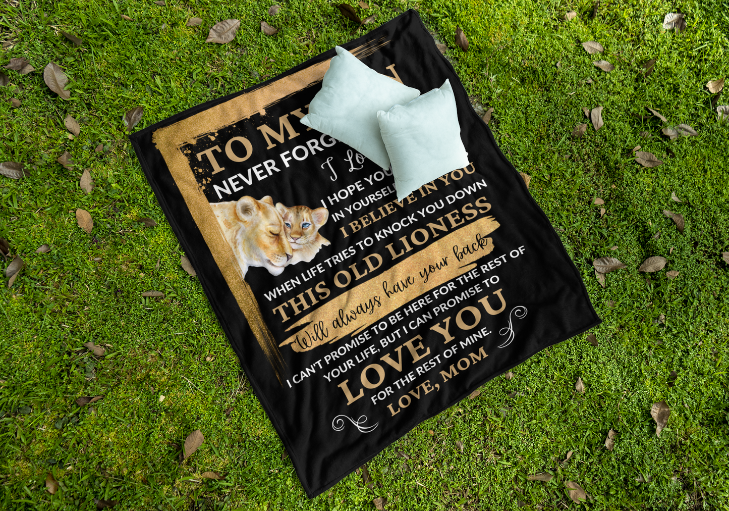 To My Son / This Old Lioness/ Love, Mom / Mink Sherpa Blanket 50x60