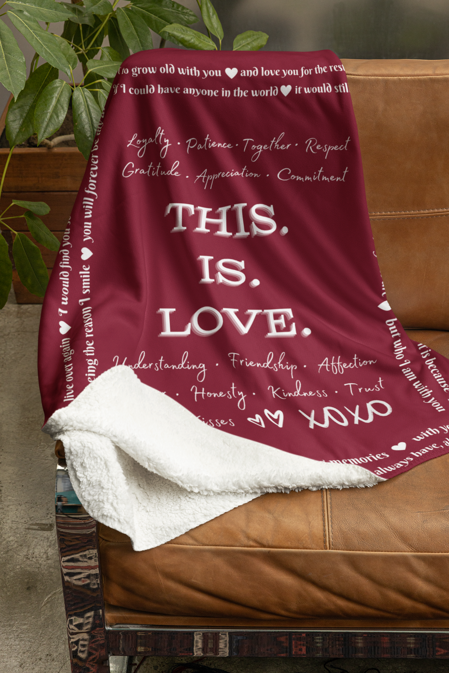 THIS IS LOVE Mink Sherpa Blanket 50x60