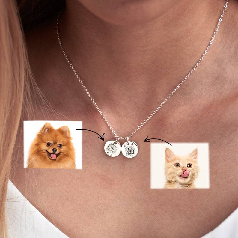 925 Sterling Silver- Pet Portrait Name Necklace