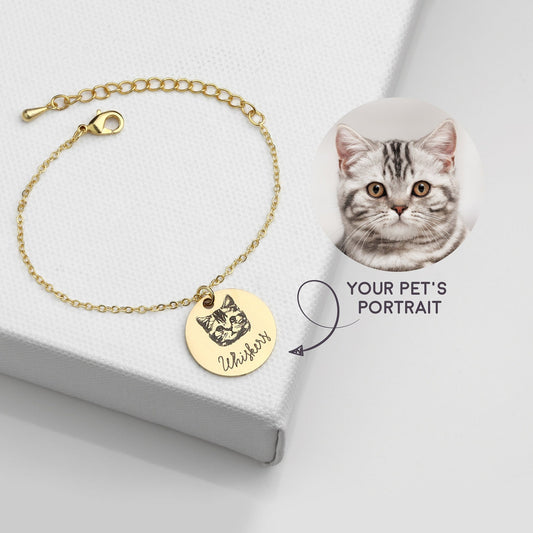 Pet Portrait Name Bracelet