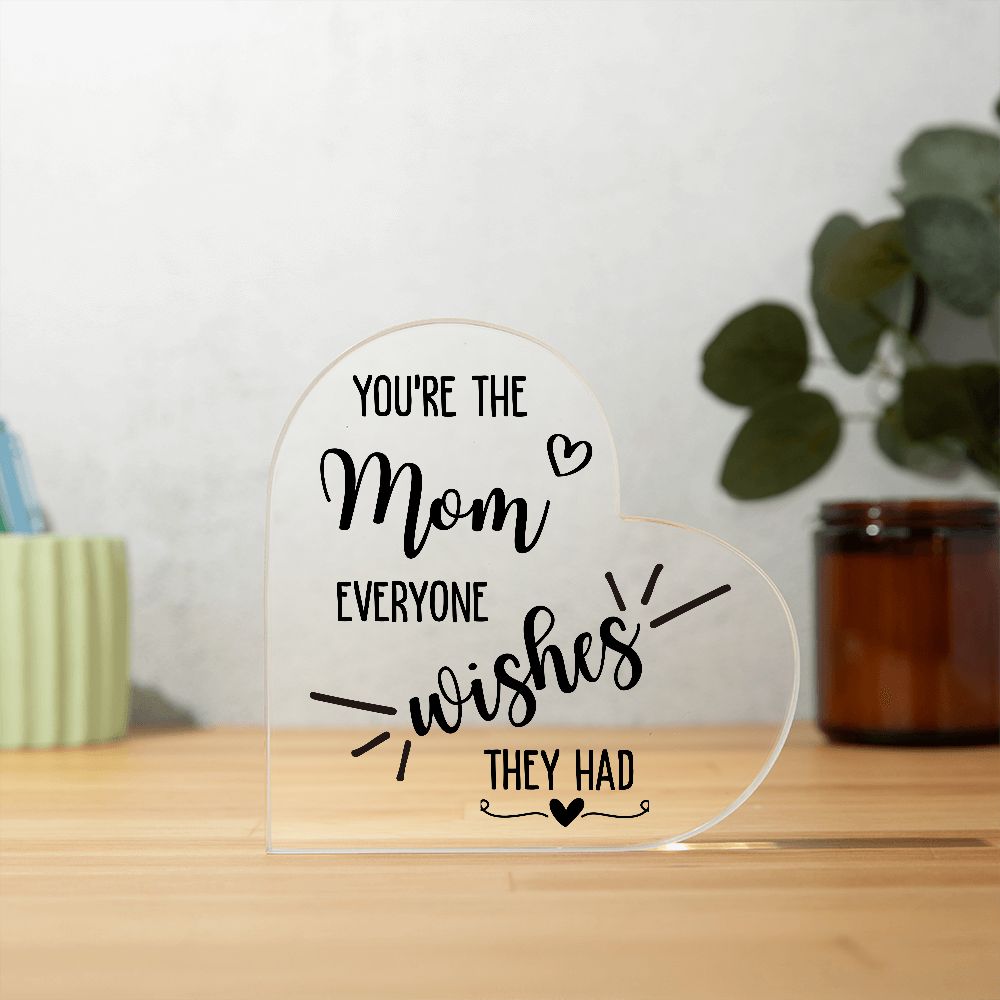 Mom / Acrylic Heart Plaque
