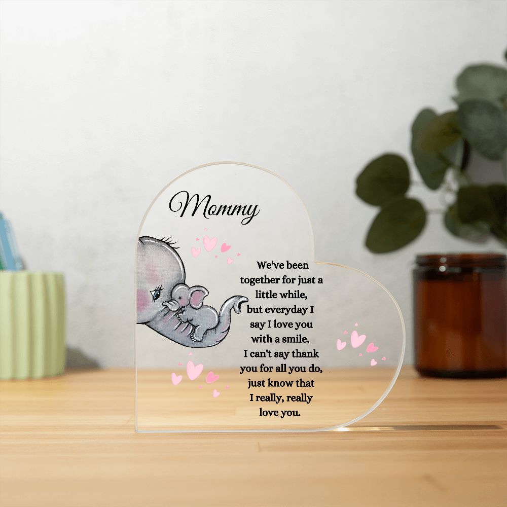 New Mommy / Acrylic Heart Plaque