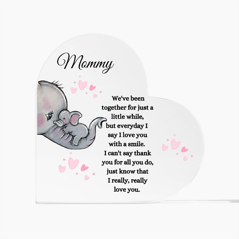 New Mommy / Acrylic Heart Plaque