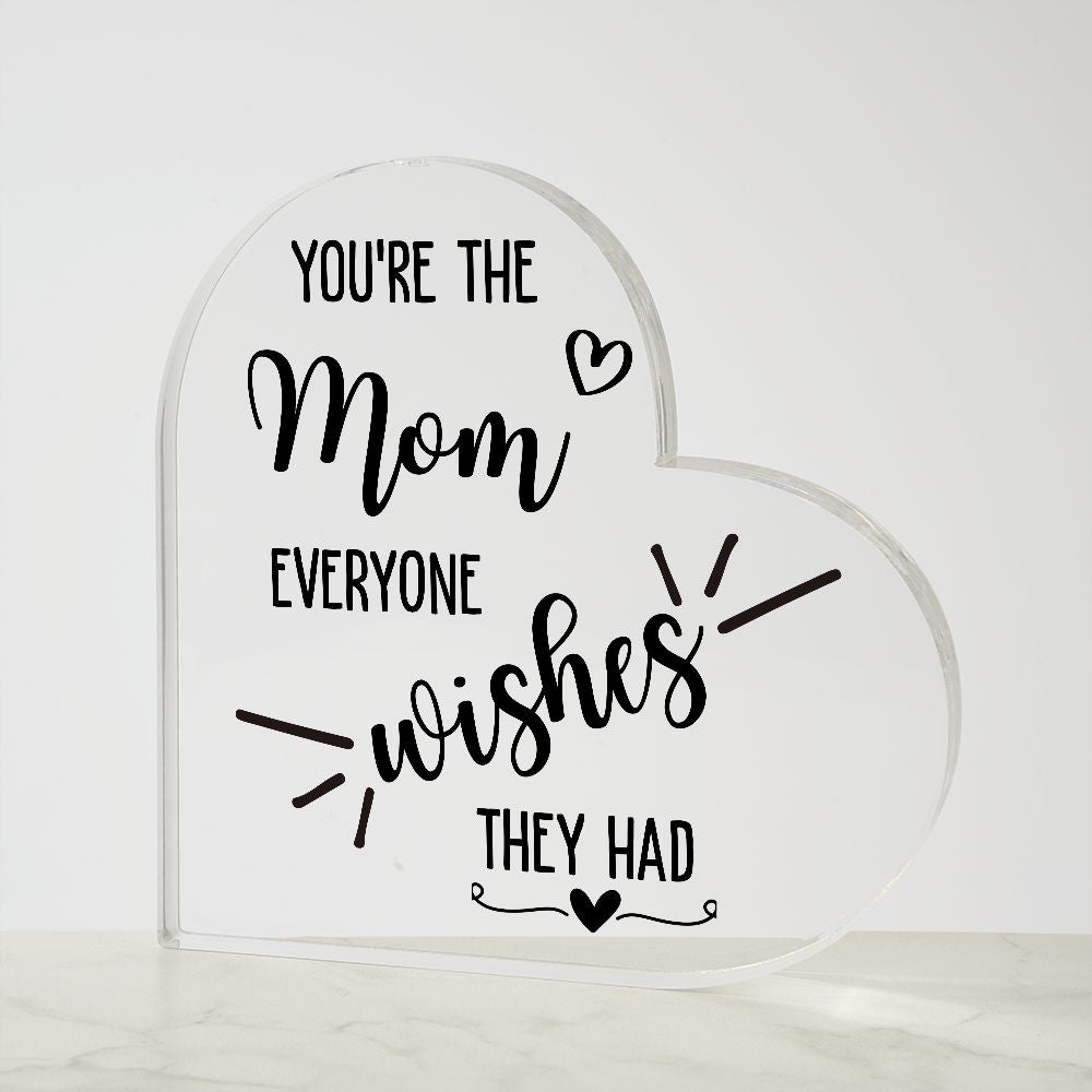 Mom / Acrylic Heart Plaque