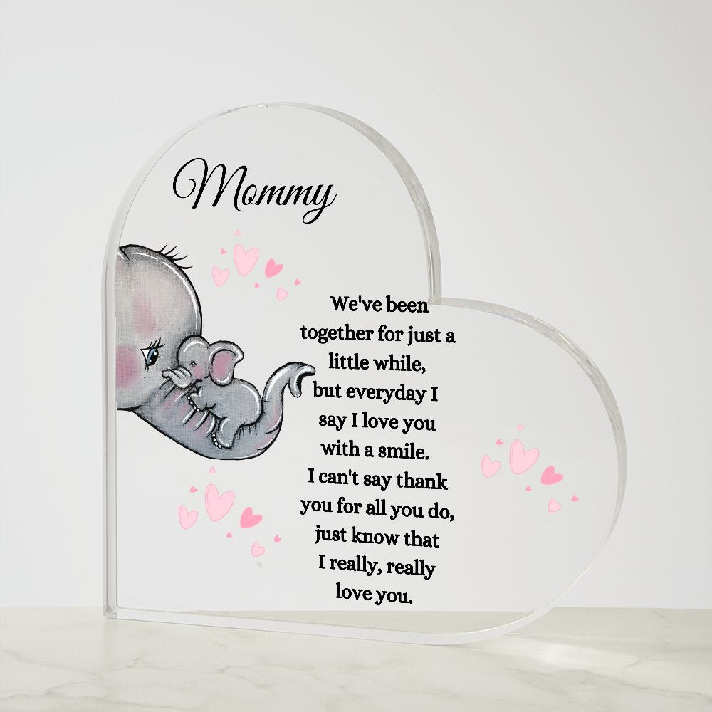 New Mommy / Acrylic Heart Plaque