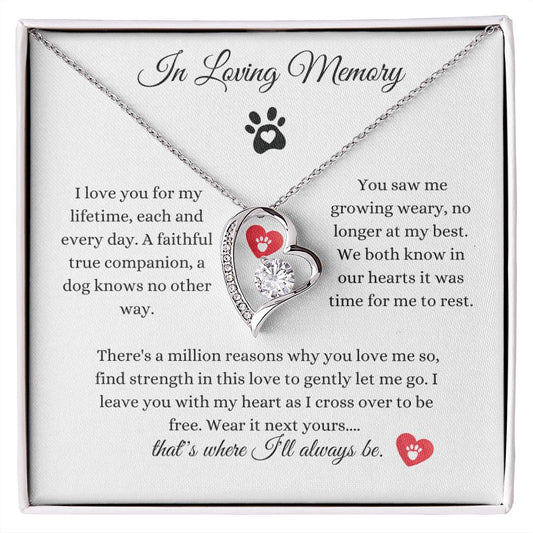 In Love Memory / Dog / Forever Heart Necklace